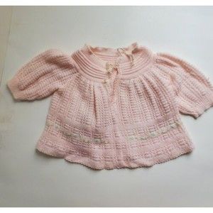 Renko’s Imports 60s Vintage Knit Dress Top Baby 100% Acrylic Made In Italy Pink.